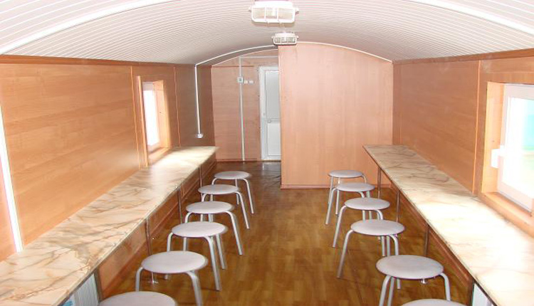 Вагон-дом мобильный БАШКИРИЯ - 9СТ, передвижная столовая, на 20 мест